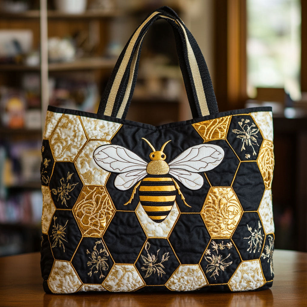 Queen Bee Quilted Tote Bag