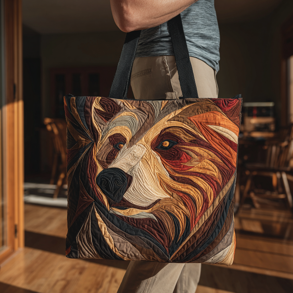 Jordnær Bamse Quiltet Tote Bag