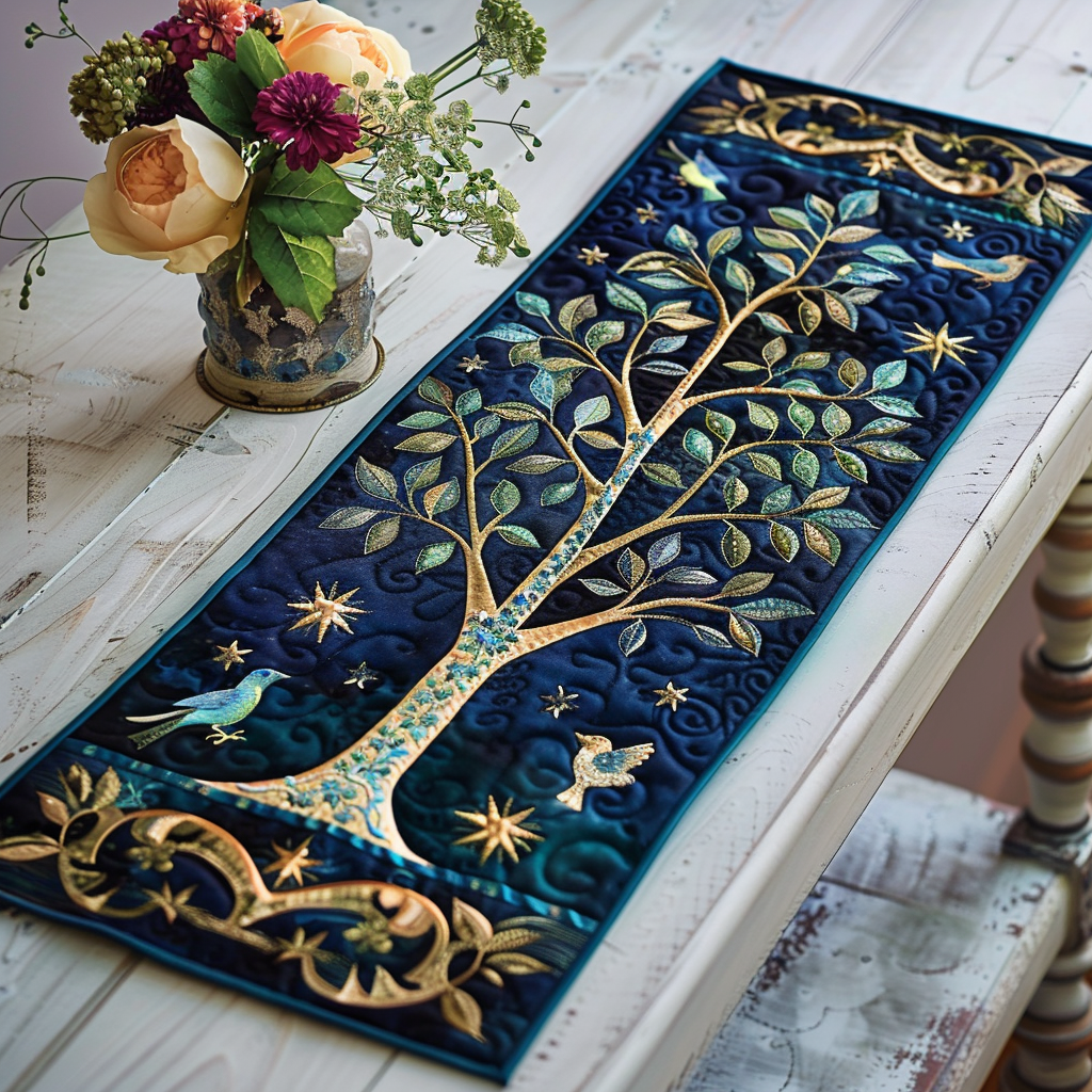 Celtic Tree of Life Quilted Table Runner