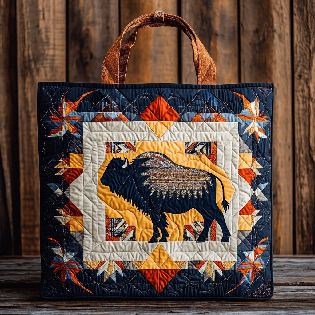 Embertrail Bison Quilted Tote Bag