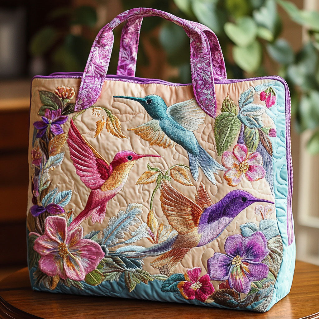 Hummingbird Flower Vatteret Tote Bag