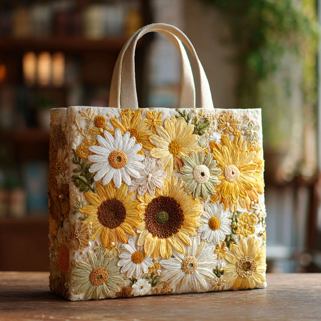 Sunshine Meadow Solsikke Quilted Tote Bag