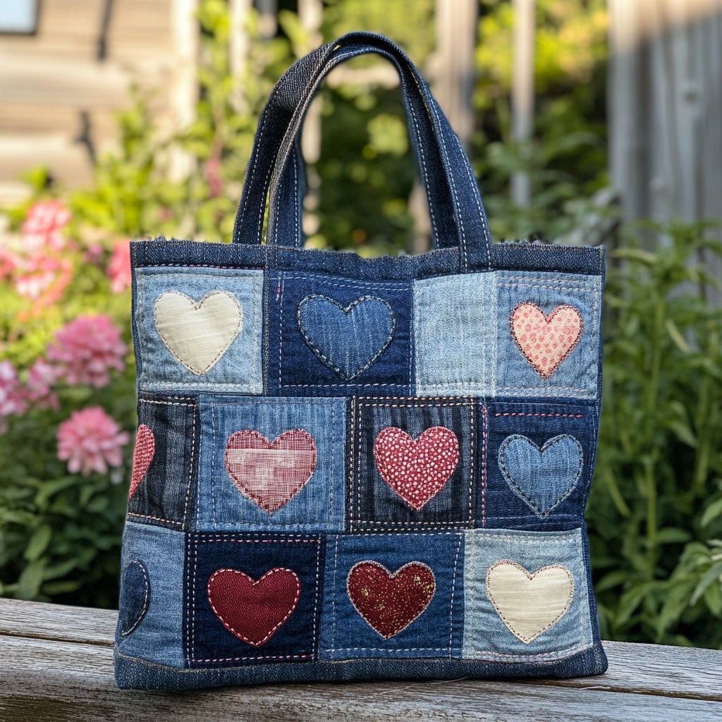 Denim Love Quilted Tote Bag