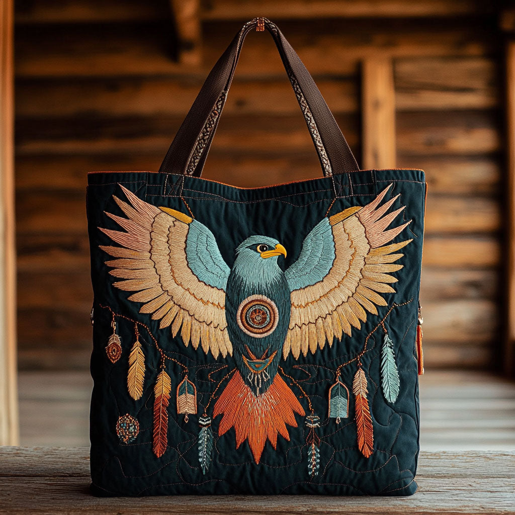 Native Eagle Spirit Quiltet Tote Bag