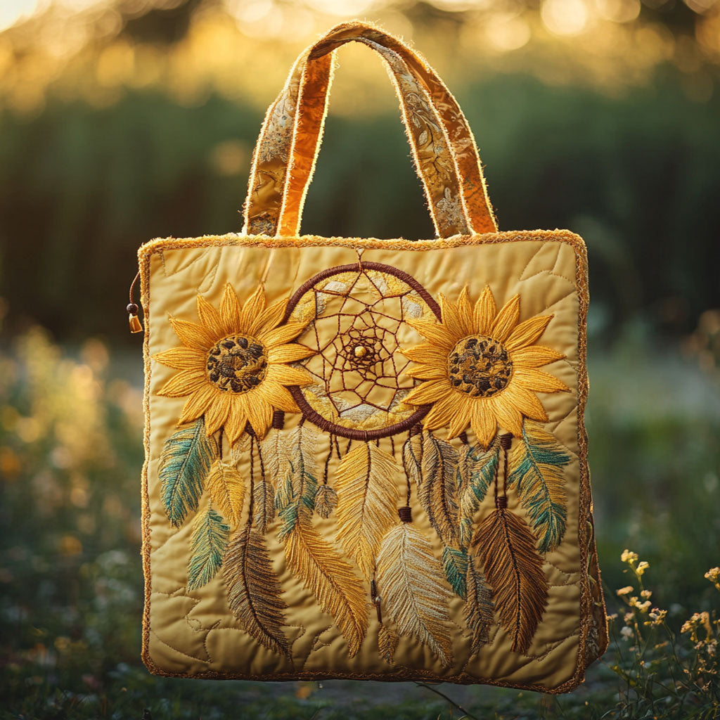 Drømmefanger Sollys Glød Quiltet Tote Taske