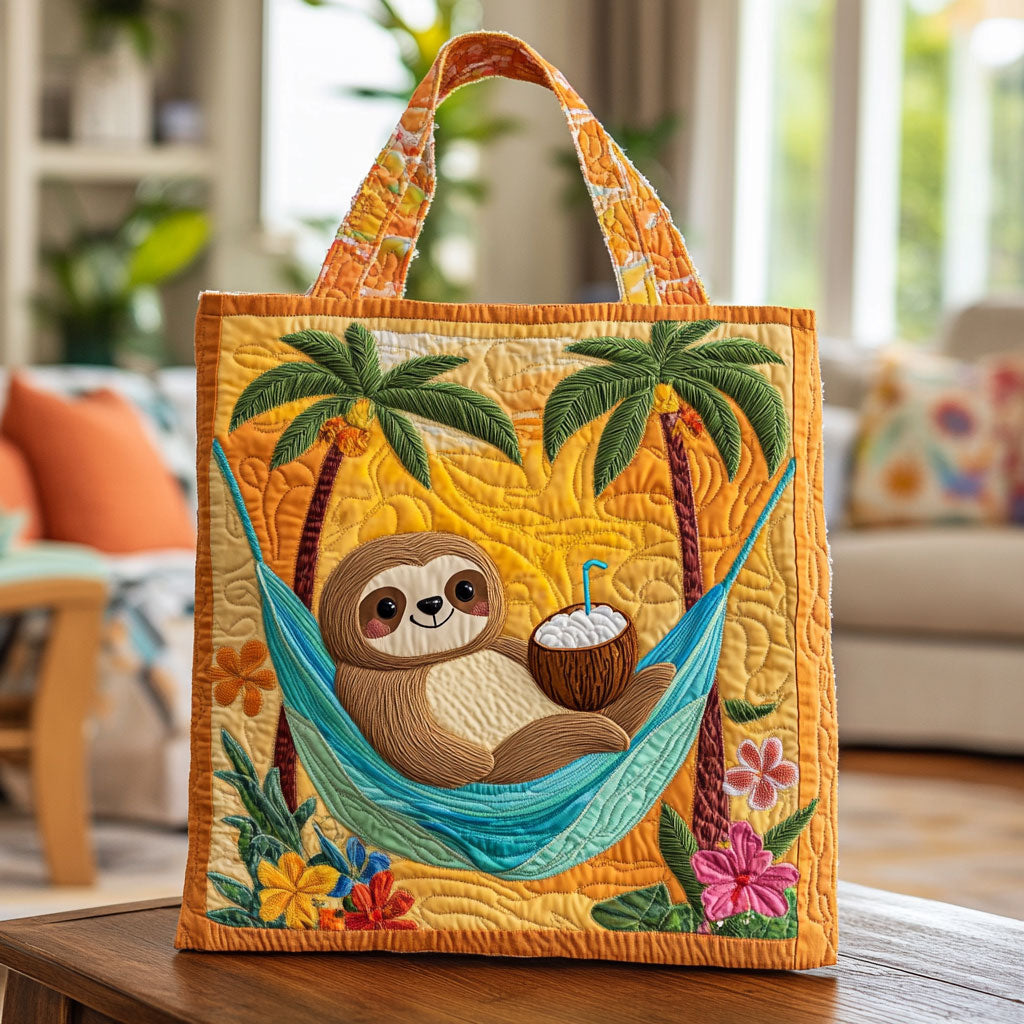 Tropisk Dovendyr Quiltet Tote Bag