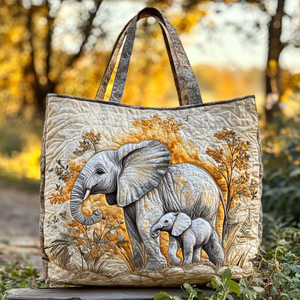 Blid Elefant Skridt Quiltet Tote Bag