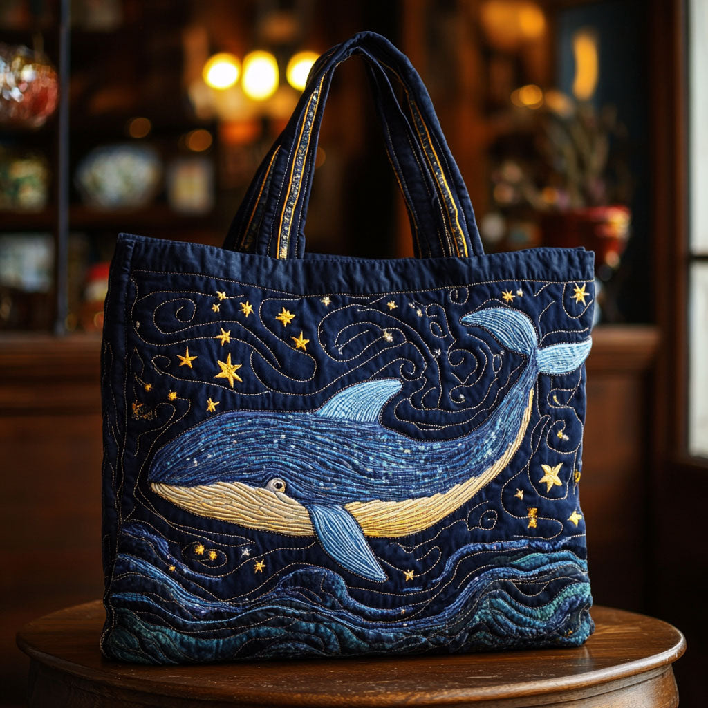 Midnight Whale Quiltet Tote Bag