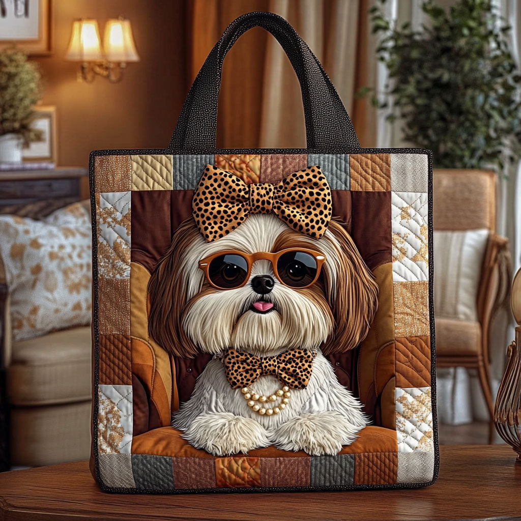 Fashion Shih Tzu Quiltet Tote Bag