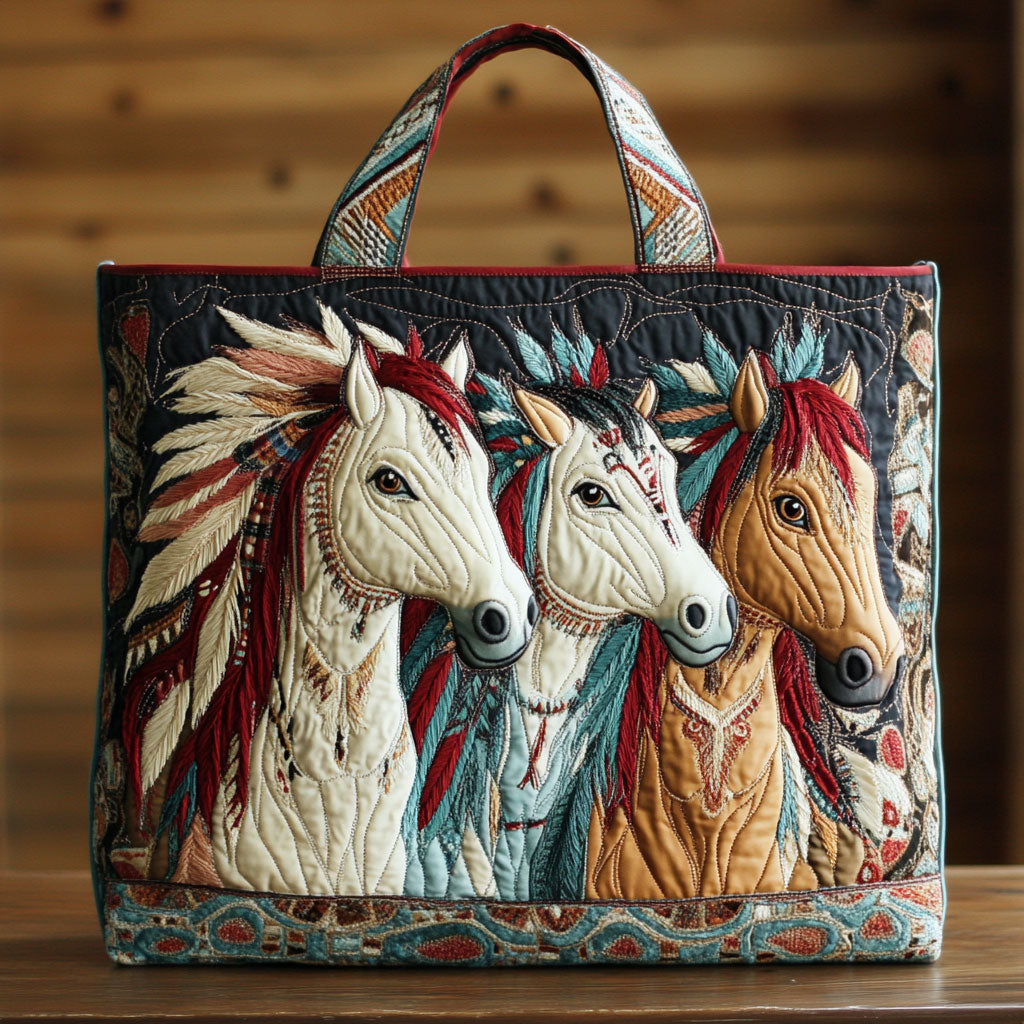 Native Horse Dream Quiltet Tote Bag