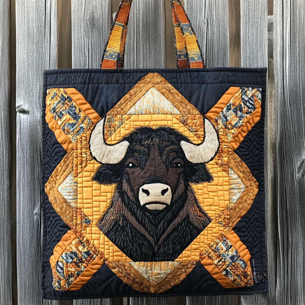 Ember Crown Bison Quiltet Tote Bag