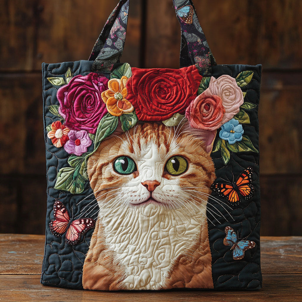 Floral Whiskers Puderet Tote Bag