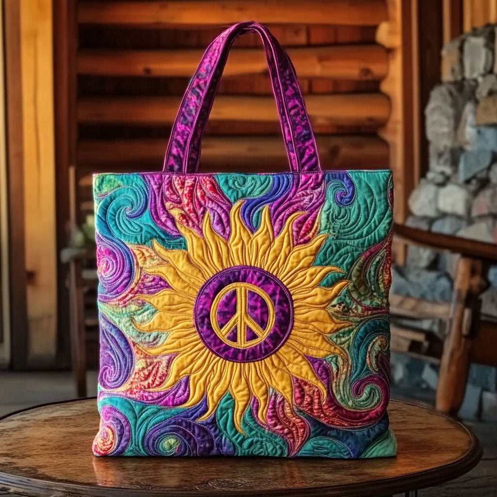 Golden Peace Solsikke Quilted Tote Bag