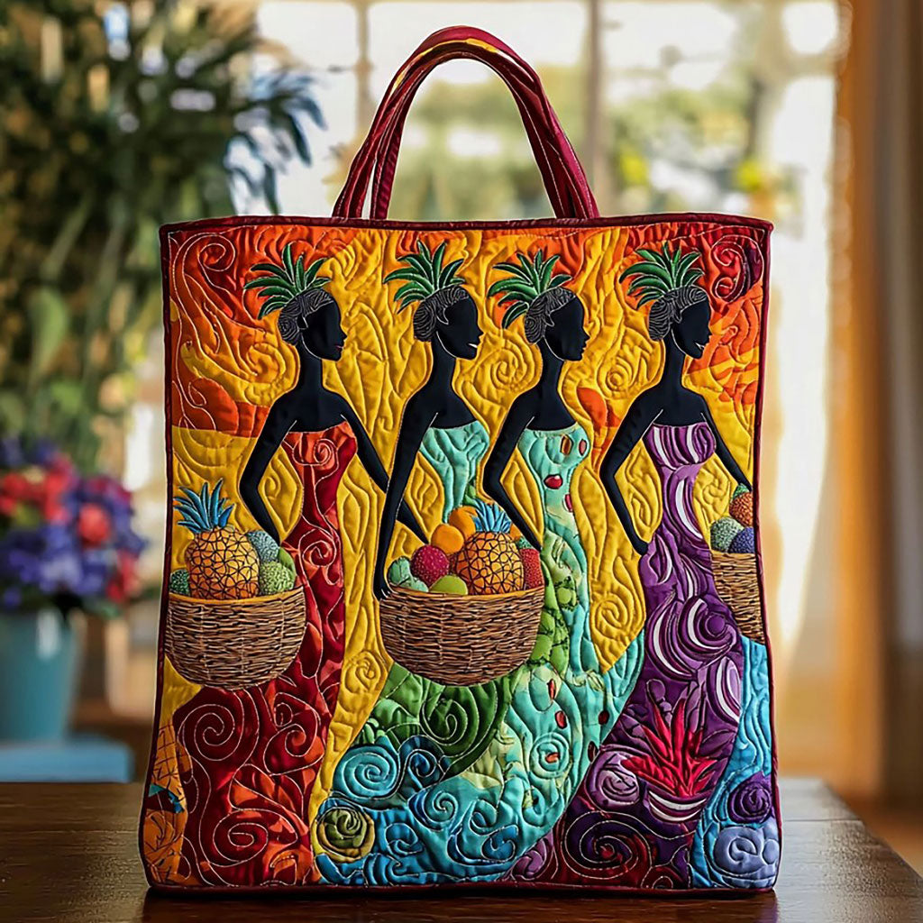 Elegantiske Afrikanske Kvinder Quiltet Tote Taske