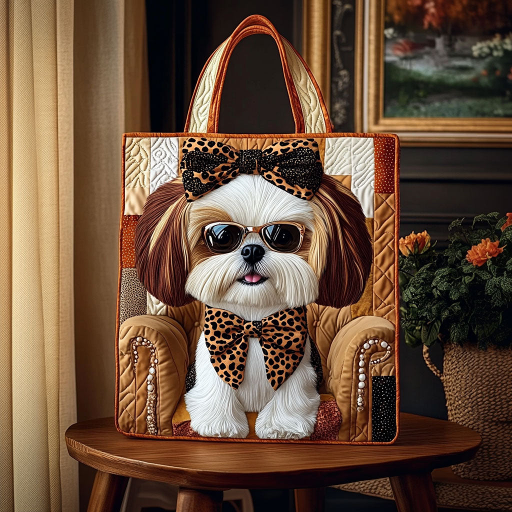 Shih Tzu Elegance Vatteret Tote Bag
