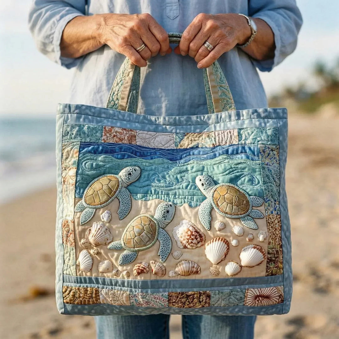 Quiltet Tote Bag - Havskildpadder