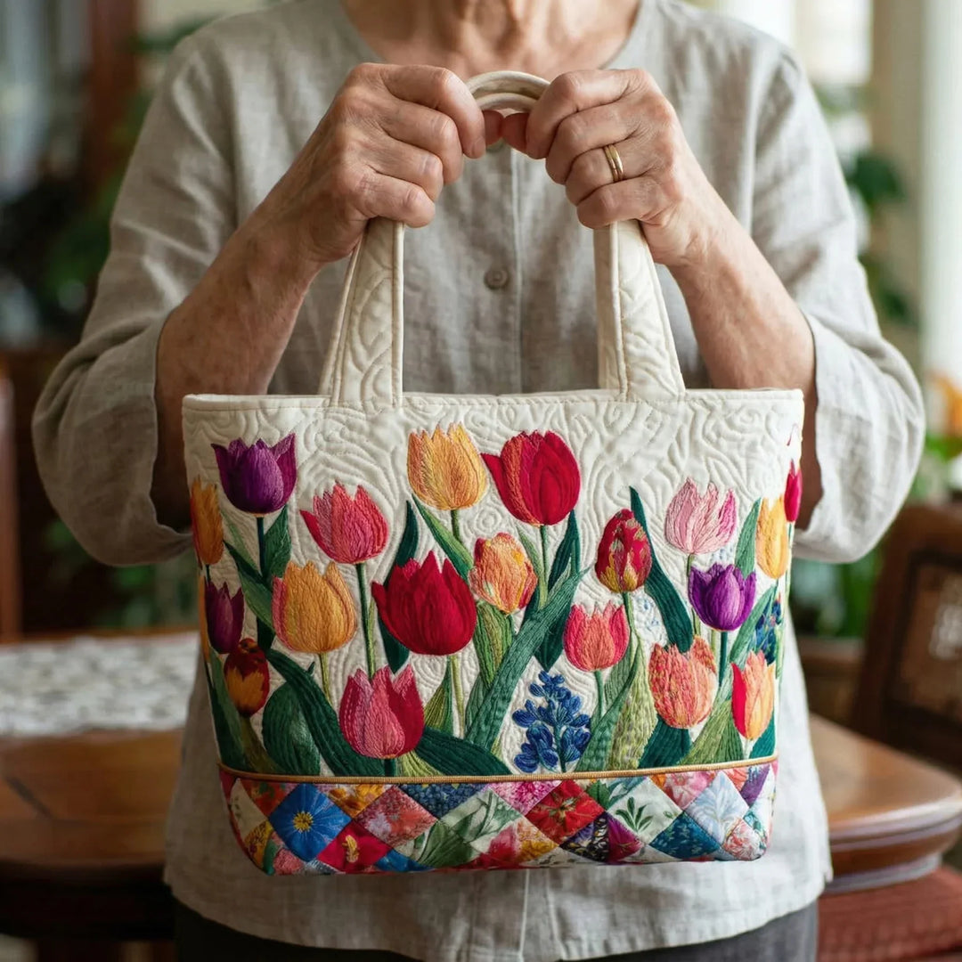 Quilted Tote Bag - Tulip Have