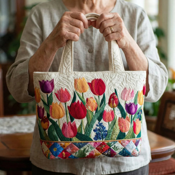 Quilted Tote Bag - Tulip Have