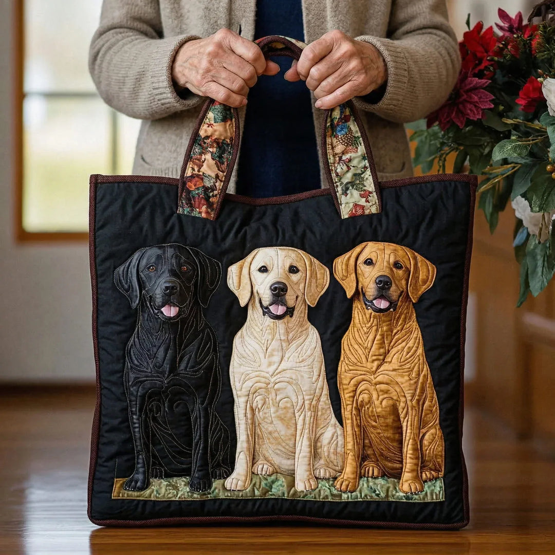 Quilted Tote Bag - Tre Labradors
