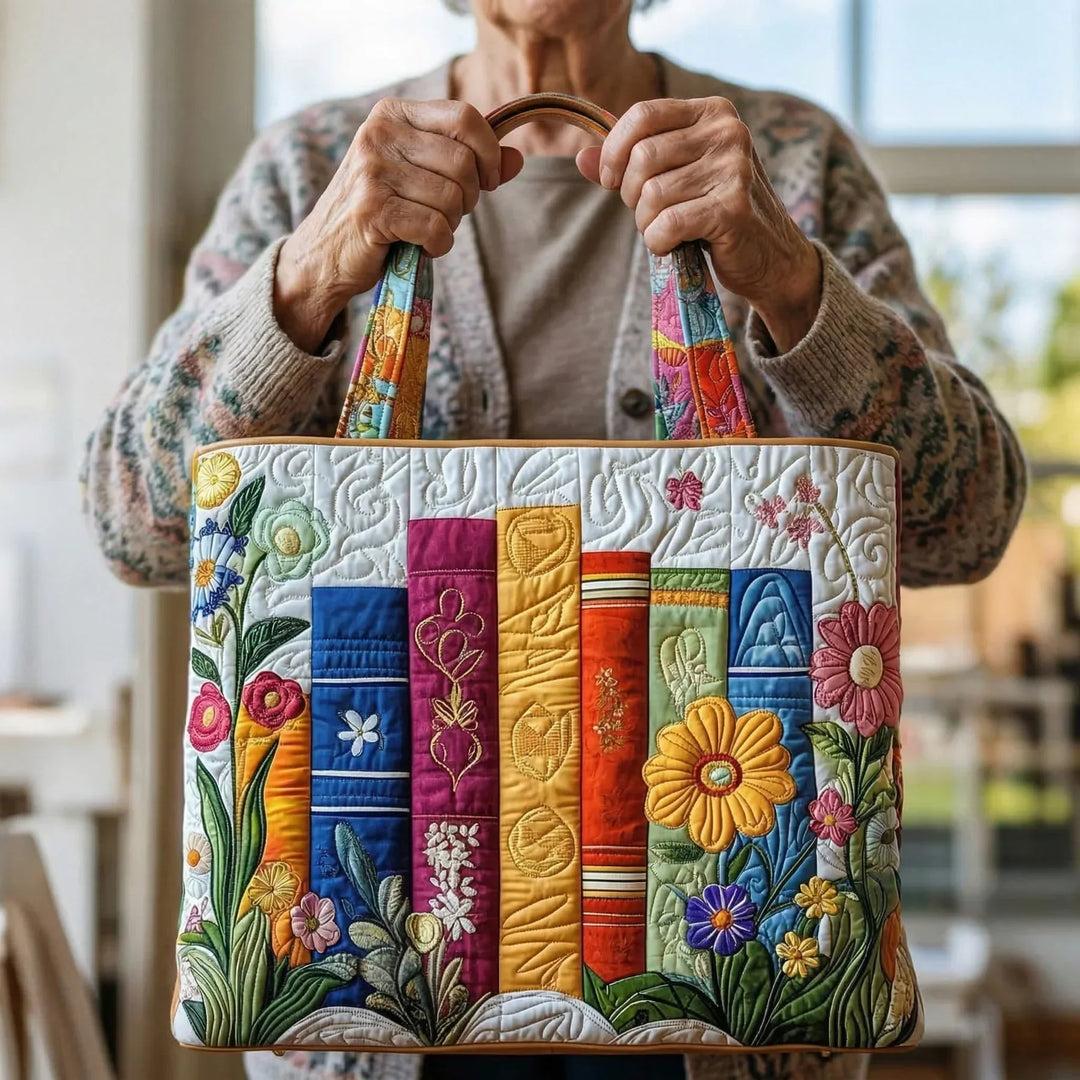 Quiltet Tote Bag - Floral Bibliotek