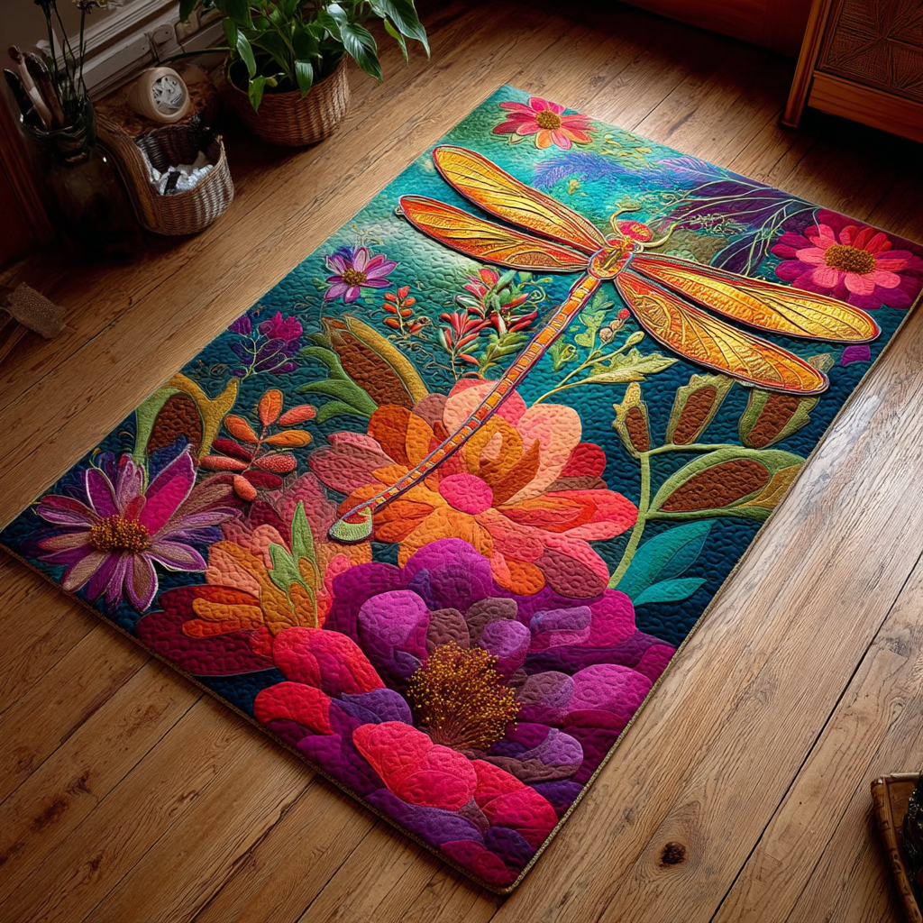 Blossom Symphony Dragonfly Area Rug