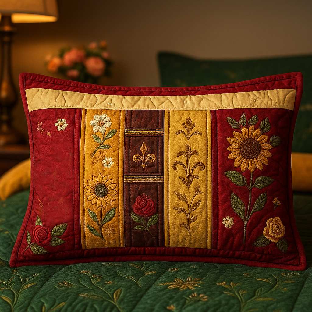 Solsikke Blomster Quilted Sengetøj Pude Betræk
